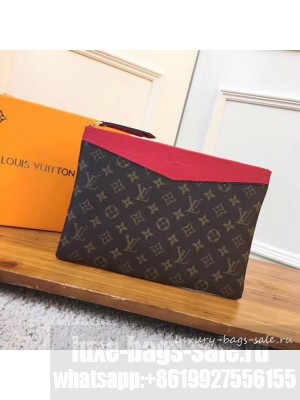 Louis vuitton original Monogram Canvas DAILY POUCH M62048 red