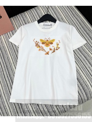 Christian Dior Women's Butterfly Print T-shirt White