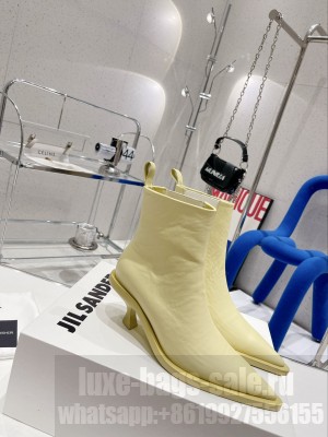 JIL SANDER 6.5cm Lambskin pointed toe Boots Lemon