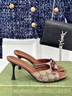 Gucci 7.5cm Brown and ebony Original GG canvas Slide Sandals