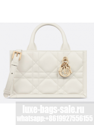 Mini Dior Book Tote Latte Macrocannage Calfskin S5573OW