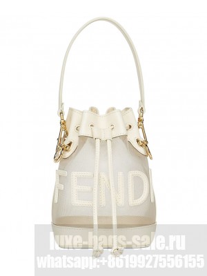 Fendi Leather And Mesh Mini-Bag 8BS010 Cream