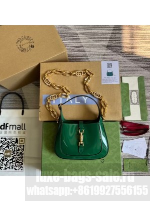 Gucci Jackie 1961 mini patent leather hobo bag 699651 Emerald green