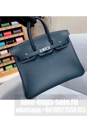 Hermes Birkin 25cm Bag in Original Togo Leather Blackish Green