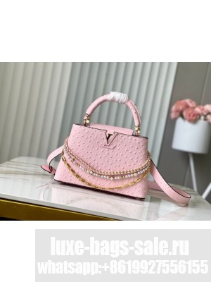 Louis Vuitton Ostrich Capucines BB M12345 pink