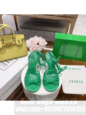 Bottega Veneta Dot Strap Lamskin 9.5cm Sandals 2022 Collection Green