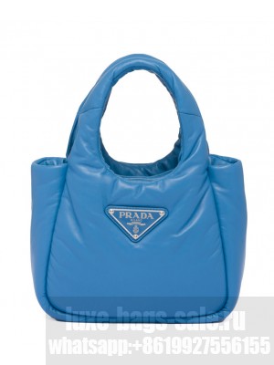 Prada Small Padded Prada Soft Nappa-leather Bag 1BA359 Blue