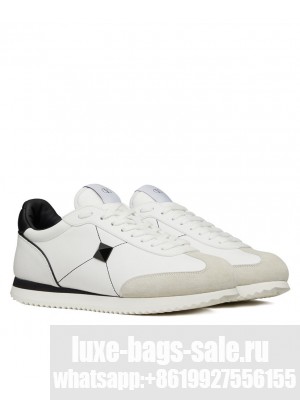 Valentino Unisex Stud Around Low-Top Calfskin And Nappa Leather Trainer