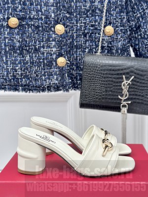 Valentino VLogo The Bold Edition 7cm Mule Sandals white