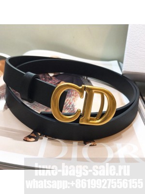 Dior Calfskin Belt with CD Buckle 25mm Black 2019 Collection