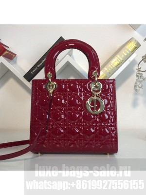 Dior My Lady Dior Medium Bag in Patent Cannage Calfskin Burgundy/Gold 2019 Collection
