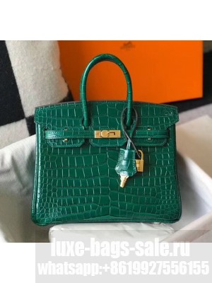 Hermes Birkin 25cm in Crocodile Embossed Calfskin Green 2020（Half-Handmade） Collection