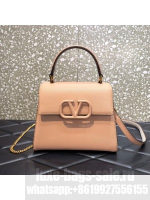 VALENTINO VSLING small Grain calf leather Shoulder bag WB0F53 Cinnamon Pink