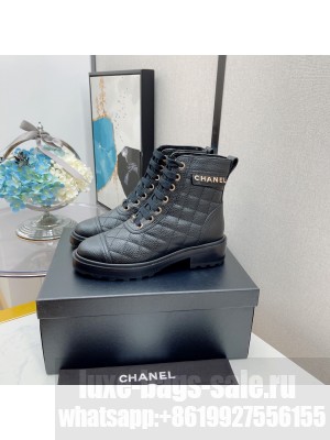 Chanel Women's Combat Boots Black 04 2021 Collection