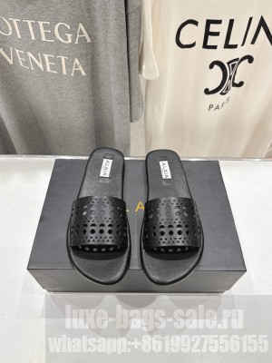 Alaïa IN VIENNE CALFSKIN SLIDES BLACK