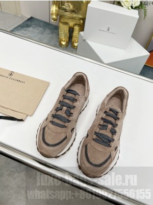 Brunello Cucinell Suede and techno fabric runners sneakers 014