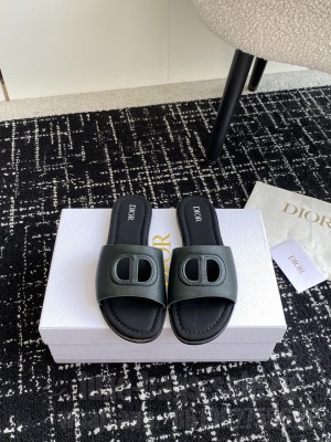 Christian Dior D-Club SlideLambskin Black 