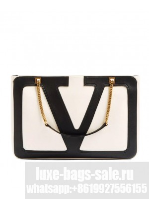 Valentino Garavani Viva Superstar Medium Nappa Leather Shopping Bag Cream