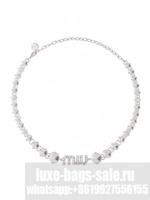 Miumiu Women's Crystal Necklace Silver