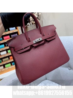 Hermes Birkin 25cm Bag in Original Togo Leather Burgundy