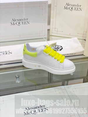Alexander McQueen Oversized Platform Lace Up Creeper Sneakers Spring/Summer 2020 Collection, Glitter Neon Yellow