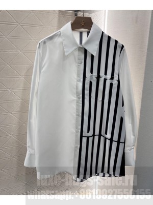 Christian Dior Women's Dior Graphique Pattern Shirt White