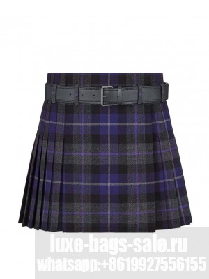 Christian Dior Women's Belted Short Kilt Purple