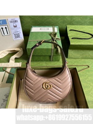 Gucci GG Marmont half-moon-shaped mini bag 699514 dark pink