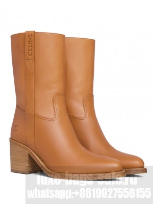 Celine Women's Mid Boot Celine Conde In Calfskin Coffee