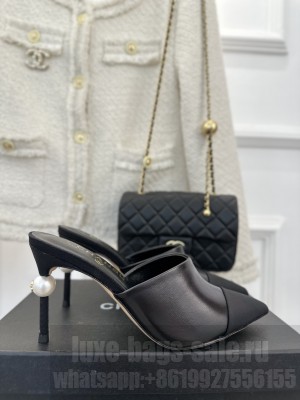 Chanel Pearl Heel 8.5cm Slide Mule 02