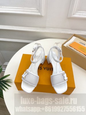 Louis Vuitton Shake Heel 5.5cm in Perforated Calf Leather Sandals White