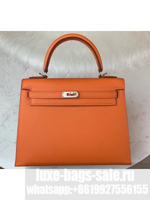 Hermes Kelly 25cm Bag in Original Epsom Leather Orange