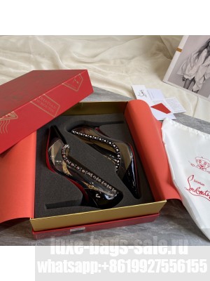 Christian Louboutin Leopard Print Studded Pumps Black 2021 Collection