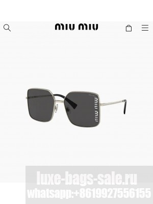Miu miu Brand Vertical Logo Cut-out On One Lens detachable chain 02
