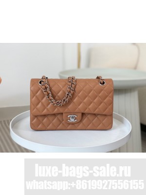 CHANEL CLASSIC 11.12 HANDBAG AS01112 BROWN&Silver Metal