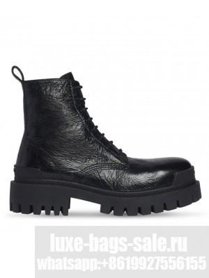 Balenciaga Women's Strike 20MM Lace-up Boot Black