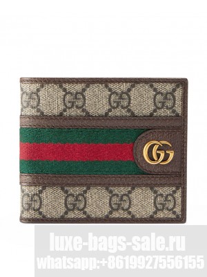 Gucci Wallets Men Fabric 597609 Dark Coffee