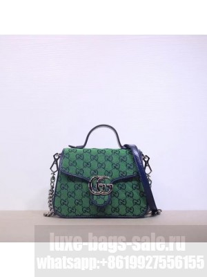Gucci GG Marmont Multicolor mini top handle bag 583571 green