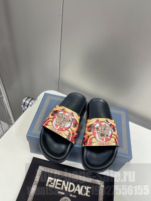 Versace x Fendi Unisex Fendace Flat Slide Sandals 2022 Collection 016