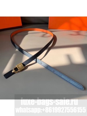 Hermes Width 1.3cm Swift & Epsom Leather Reversible Belt With Lock Buckle Black/Orange 2020 Collection