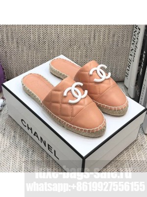 Chanel Quilted Lambskin Flat Espadrilles Light Pink Spring/Summer 2021 Collection