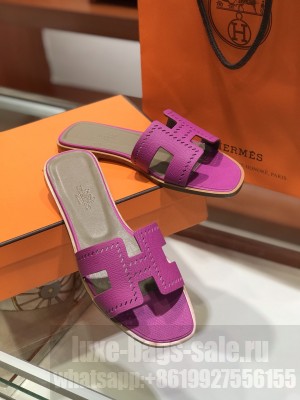 Hermes Oran Flat slippers in epsom leather 06 2021 Collection