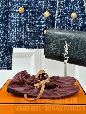 Hermes Jolly ballet flat burgundy