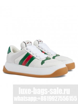 Gucci Unisex Screener Sneaker With Web 771457 White