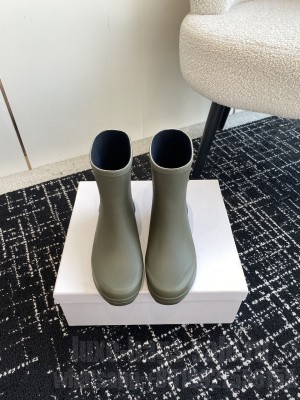 MID CELINE RAIN BOOTS IN NATURAL RUBBER KHAKI