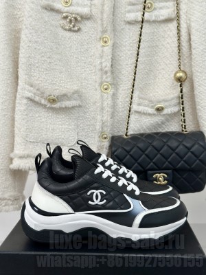 Chanel Quilted Calfskin Sneakers Black 2024