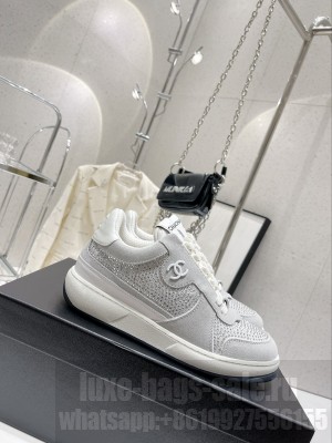 Chanel G39802 Suede Calfskin With Crystal Gray 2023SS 