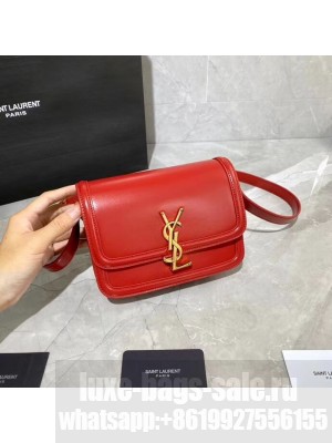 SOLFERINO SMALL SATCHEL IN BOX SAINT LAURENT LEATHER 63430 red