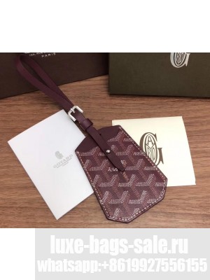 Goyard Luggage Tag Bag Charm Burgundy
