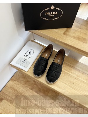Prada Nappa Leather Espadrille Black